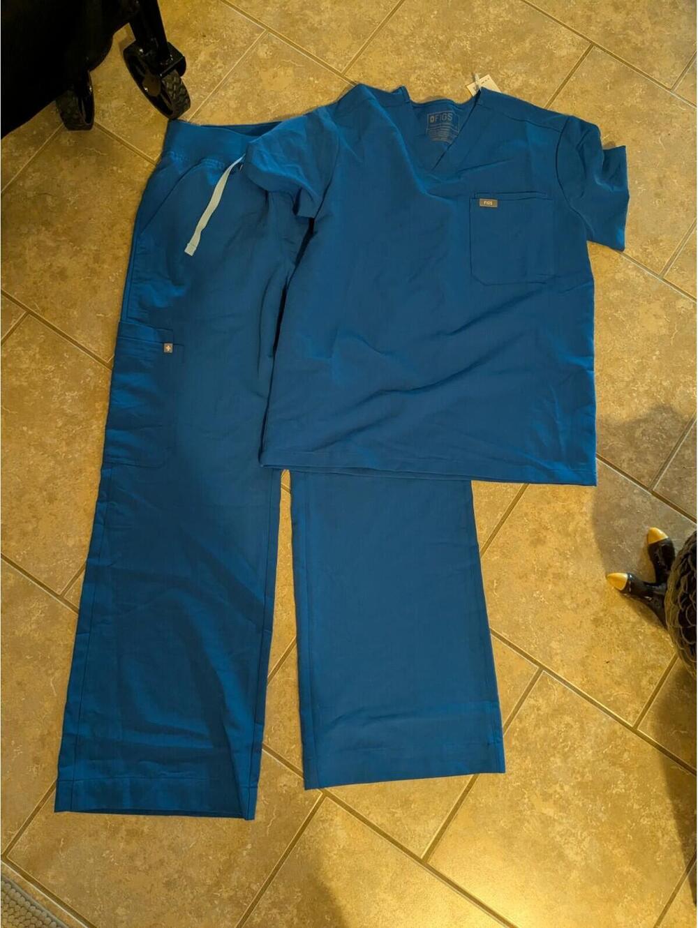 FIGS Size XS Leon Scrub Top & HW Pants Sz S Scrub Set Royal Blue Women NWT Rare